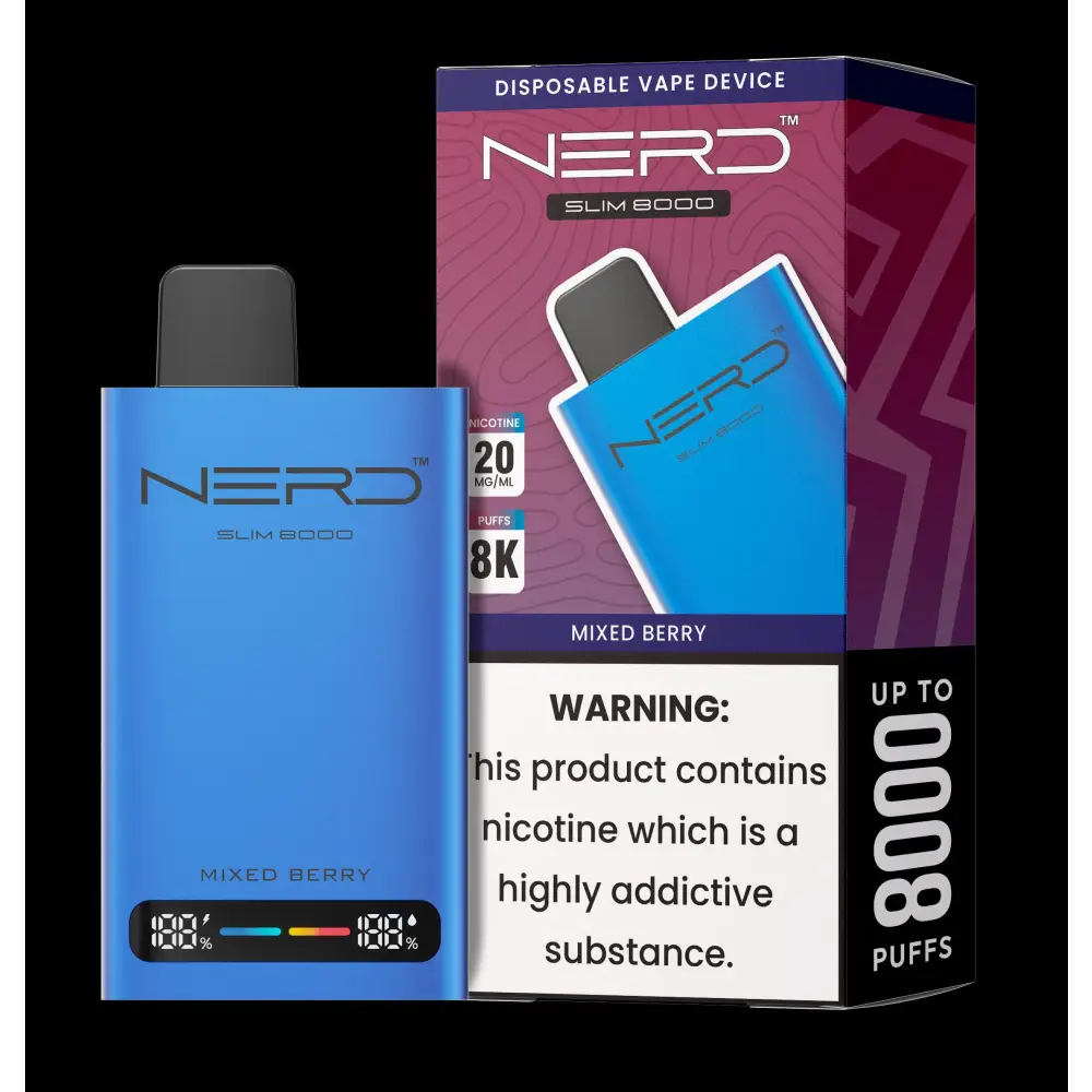 Nerd Slim 8000 Puffs Disposable Vape - Mixed Berries - Disposable Vape - Vapes Uae