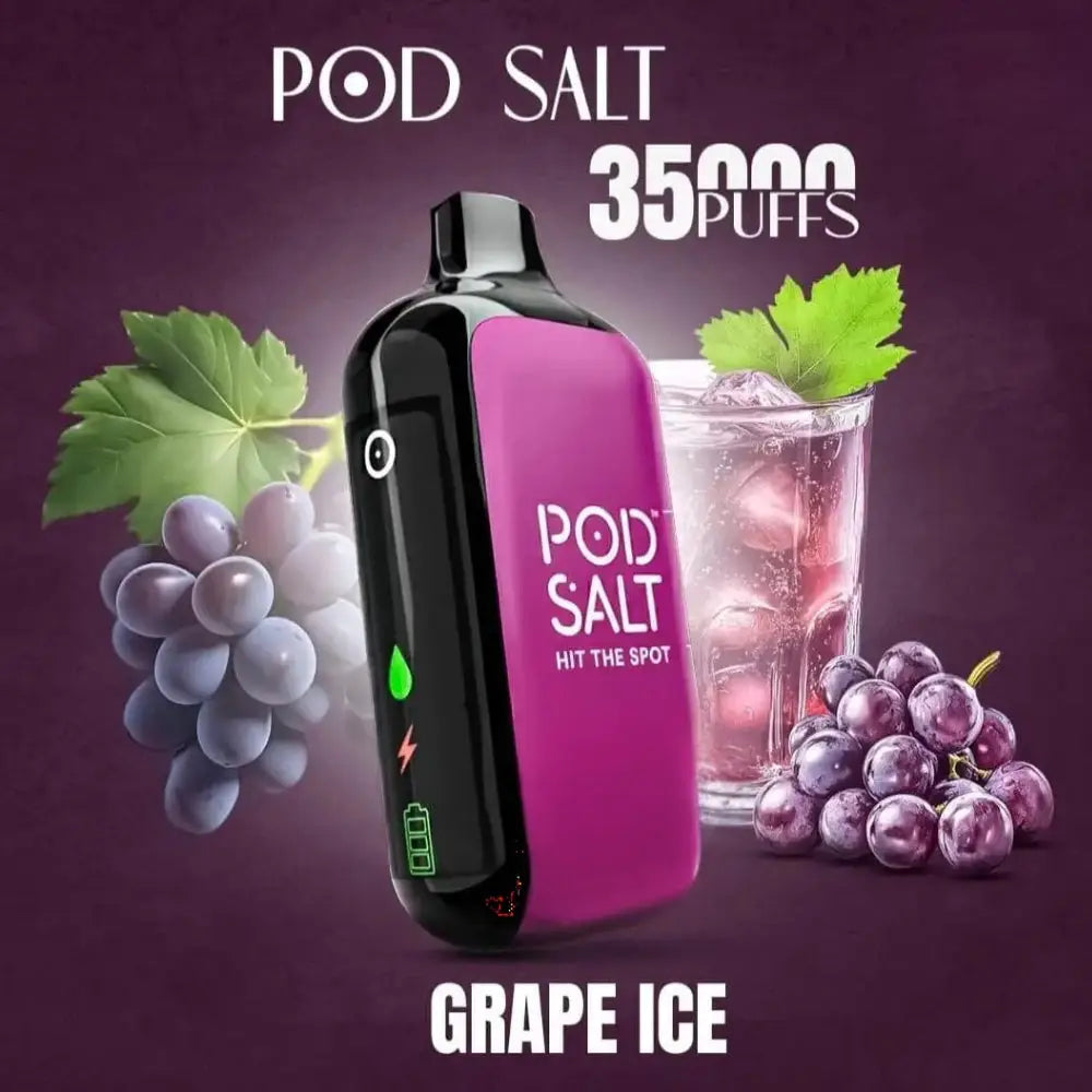 Pod Salt 35000 Puffs Disposable Vape - Grape Ice - Disposable Vape - Vapes Uae