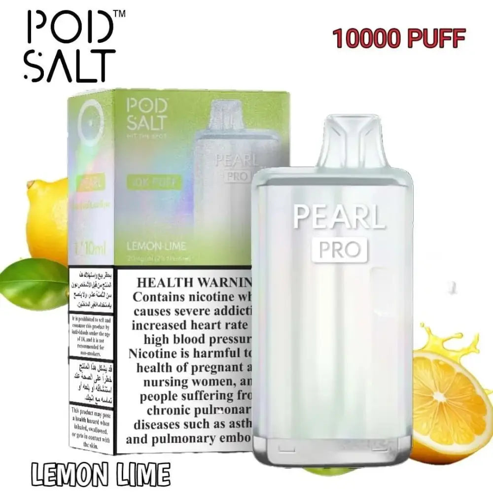 Pod Salt Pearl Pro 10000 Puffs Disposable Vape - Lemon Lime - Disposable Vape - Vapes Uae