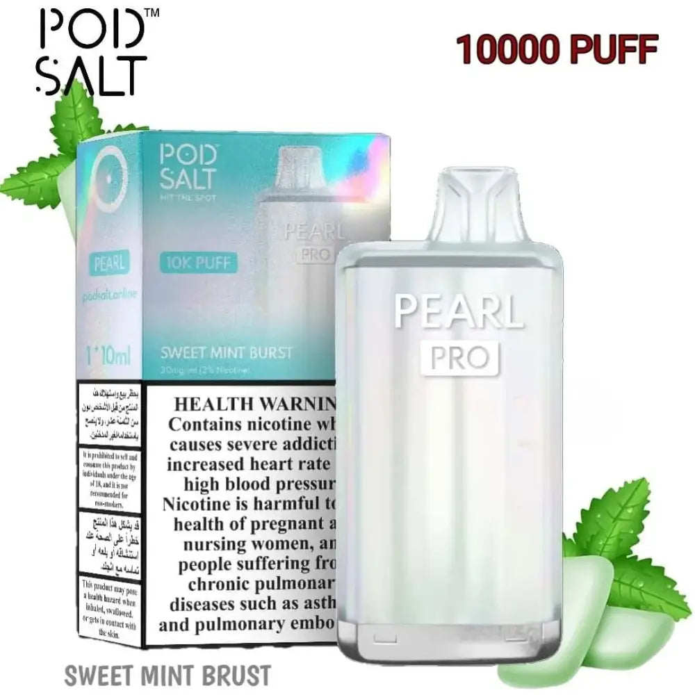 Pod Salt Pearl Pro 10000 Puffs Disposable Vape - Sweet Mint Burst - Disposable Vape - Vapes Uae