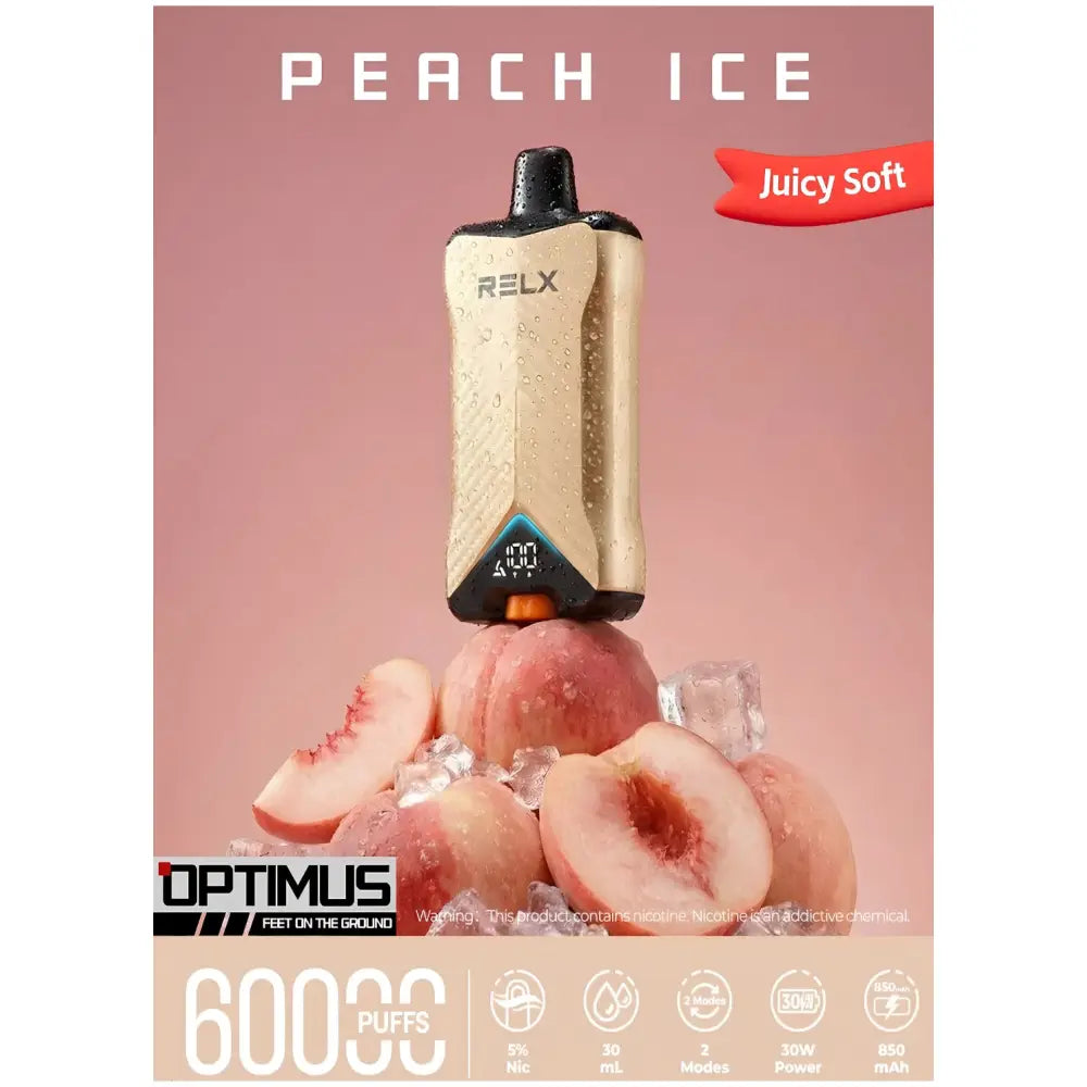 Relx Optimus 60000 Puffs Disposable Vape - Peach Ice - Disposable Vape - Vapes Uae