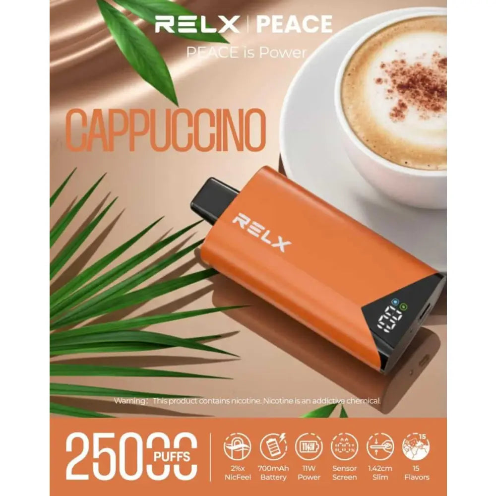 Relx Peace 25000 Puffs Disposable Vape - Cappuccino - Disposable Vape - Vapes Uae