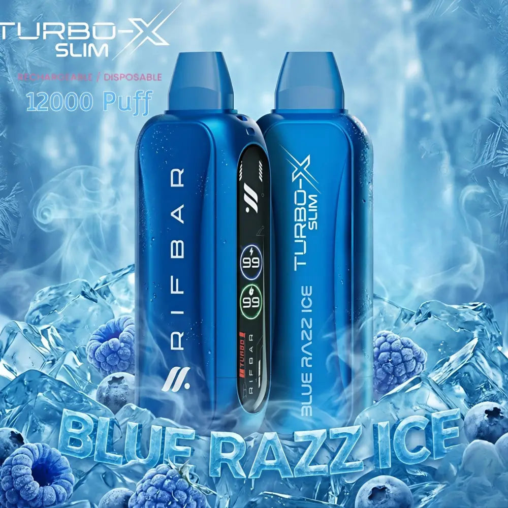 Rifbar Turbo x Slim 12000 Puffs Disposable Vape - Blue Razz Ice - Disposable Vape - Vapes Uae