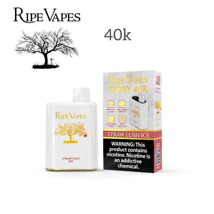 Ripe Vapes Ivory 40000 Puffs Disposable Vape - Straw Lush Ice - Disposable Vape - Vapes Uae