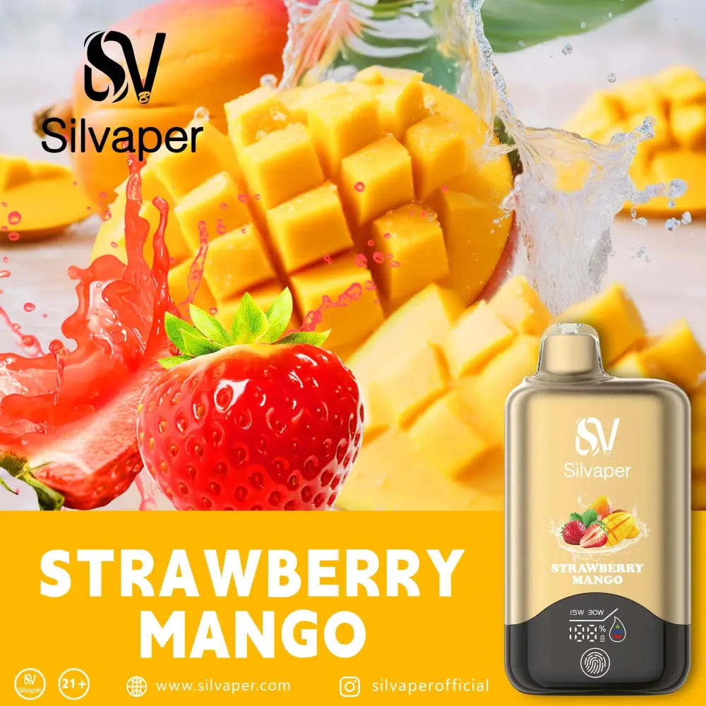 Silvaper 15000 Puffs Disposable Vape - Strawberry Mango - Disposable Vape - Vapes Uae