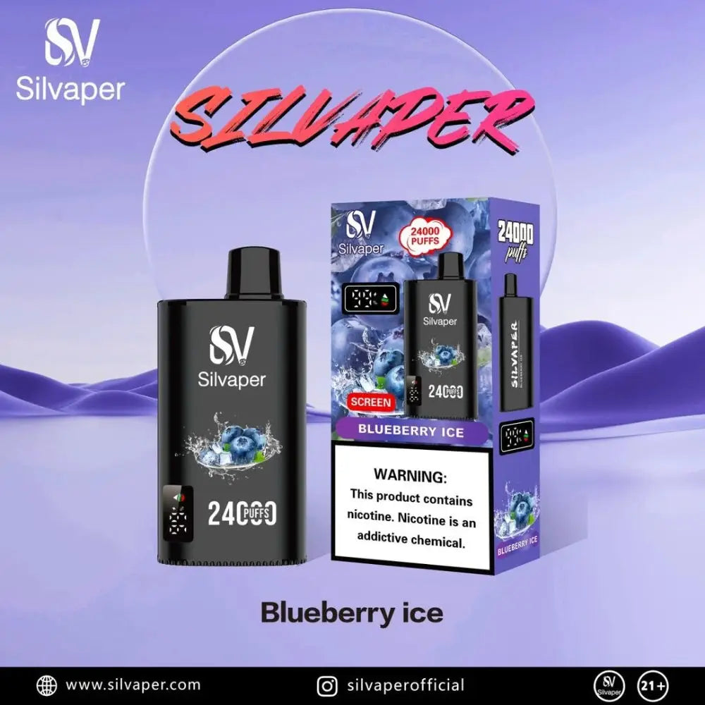 Silvaper 24000 Puffs Disposable Vape - Blueberry Ice - Disposable Vape - Vapes Uae