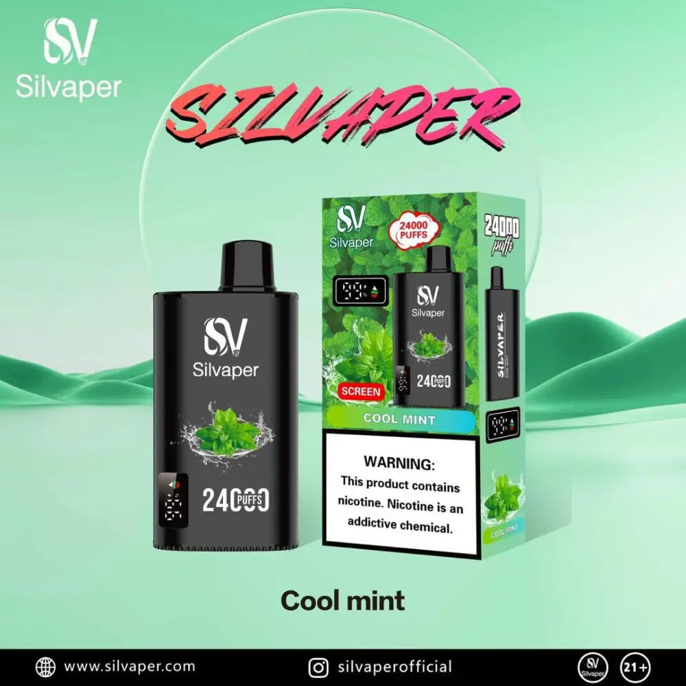 Silvaper 24000 Puffs Disposable Vape - Cool Mint - Disposable Vape - Vapes Uae