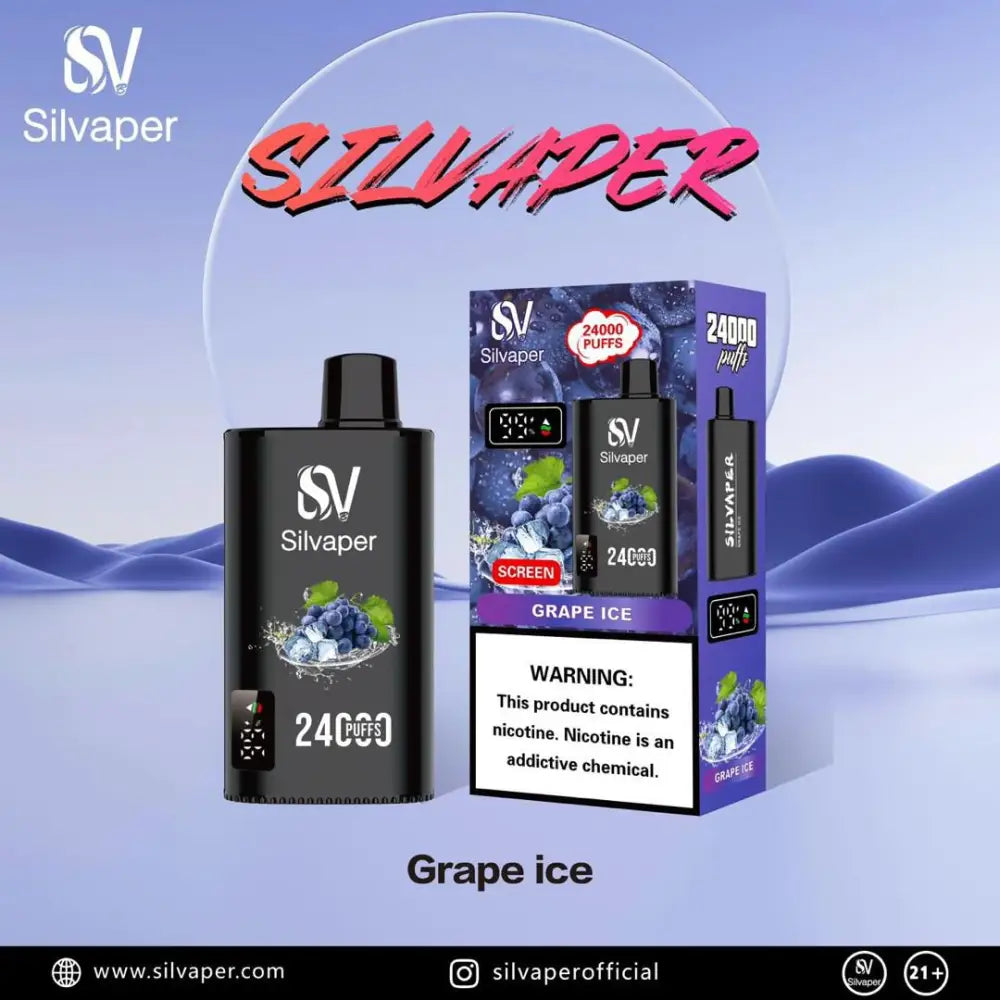 Silvaper 24000 Puffs Disposable Vape - Grape Ice - Disposable Vape - Vapes Uae