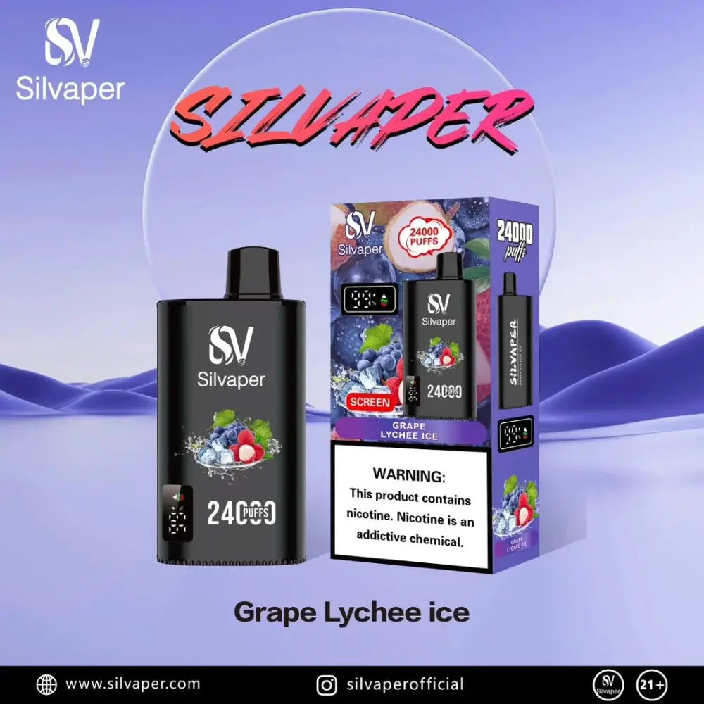 Silvaper 24000 Puffs Disposable Vape - Grape Lychee Ice - Disposable Vape - Vapes Uae