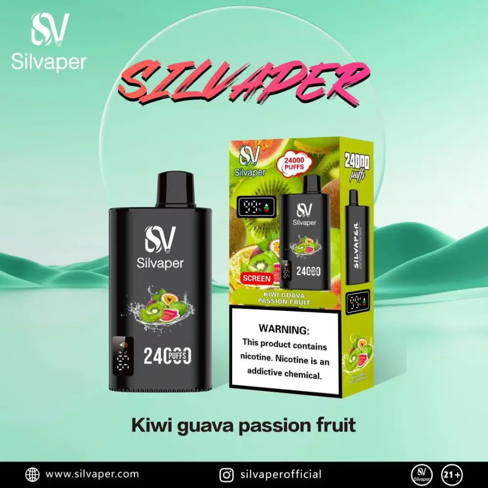 Silvaper 24000 Puffs Disposable Vape - Kiwi Guava Passion Fruit - Disposable Vape - Vapes Uae