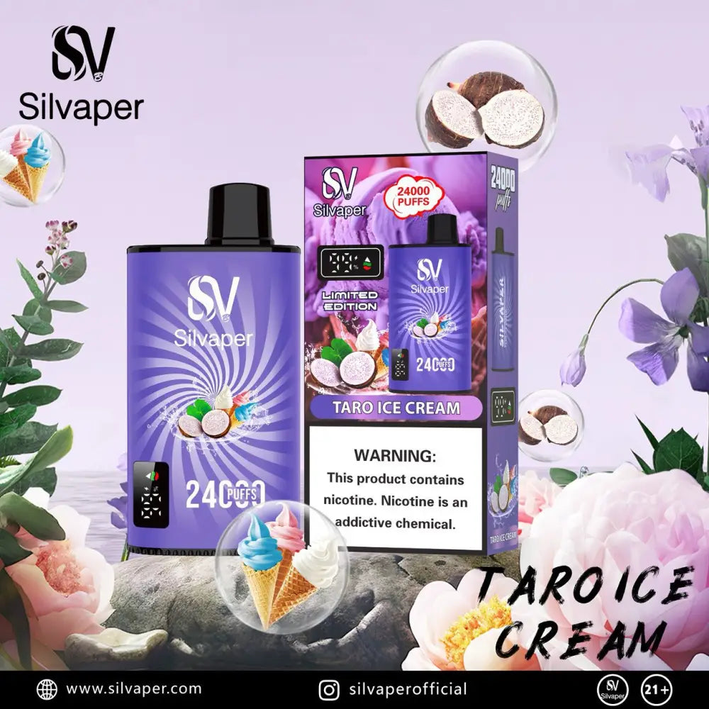 Silvaper 24000 Puffs Disposable Vape - Taro Ice Cream - Disposable Vape - Vapes Uae
