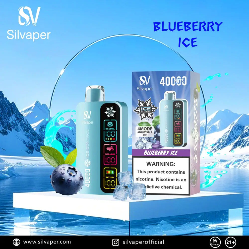 Silvaper 40000 Puffs Disposable Vape - Blueberry Ice - Disposable Vape - Vapes Uae