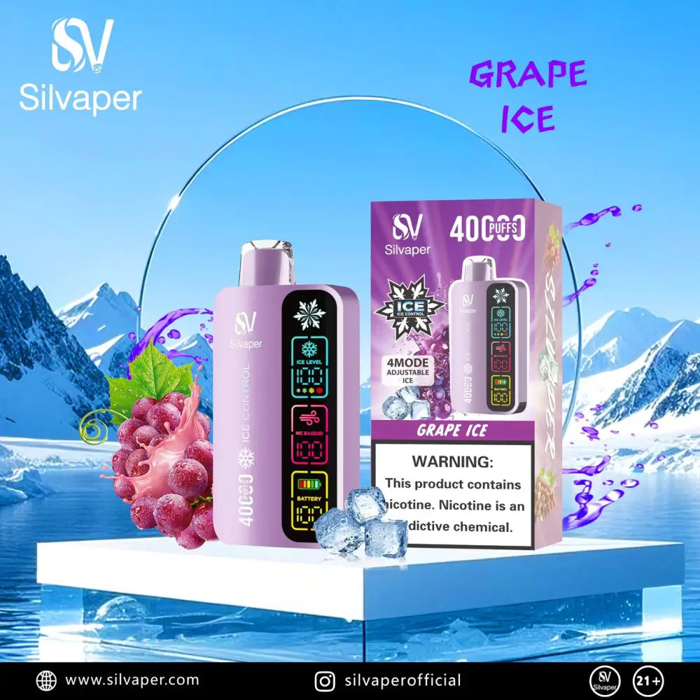 Silvaper 40000 Puffs Disposable Vape - Grape Ice - Disposable Vape - Vapes Uae
