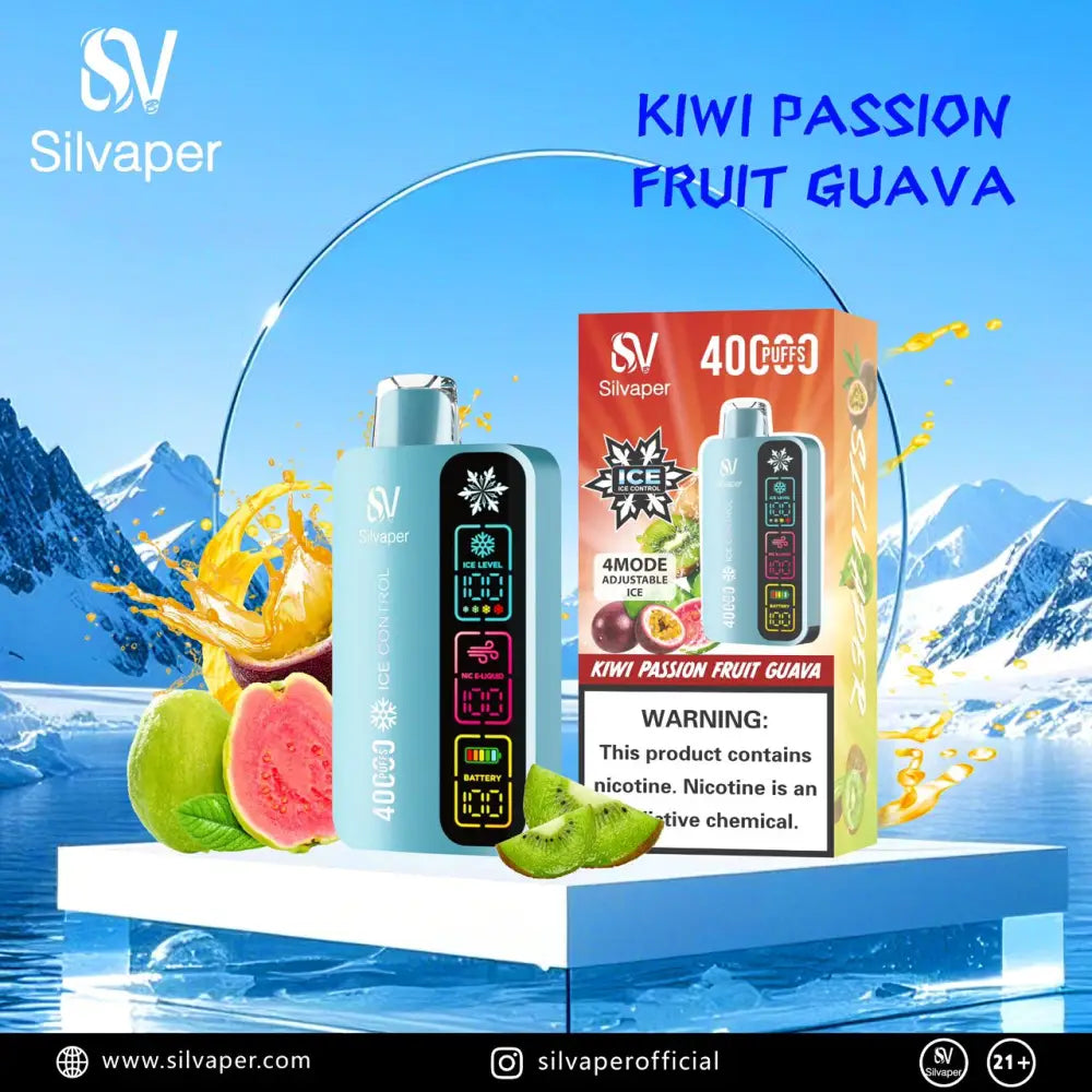 Silvaper 40000 Puffs Disposable Vape - Kiwi Passion Fruit Guava - Disposable Vape - Vapes Uae