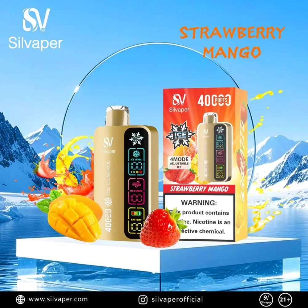 Silvaper 40000 Puffs Disposable Vape - Strawberry Mango - Disposable Vape - Vapes Uae