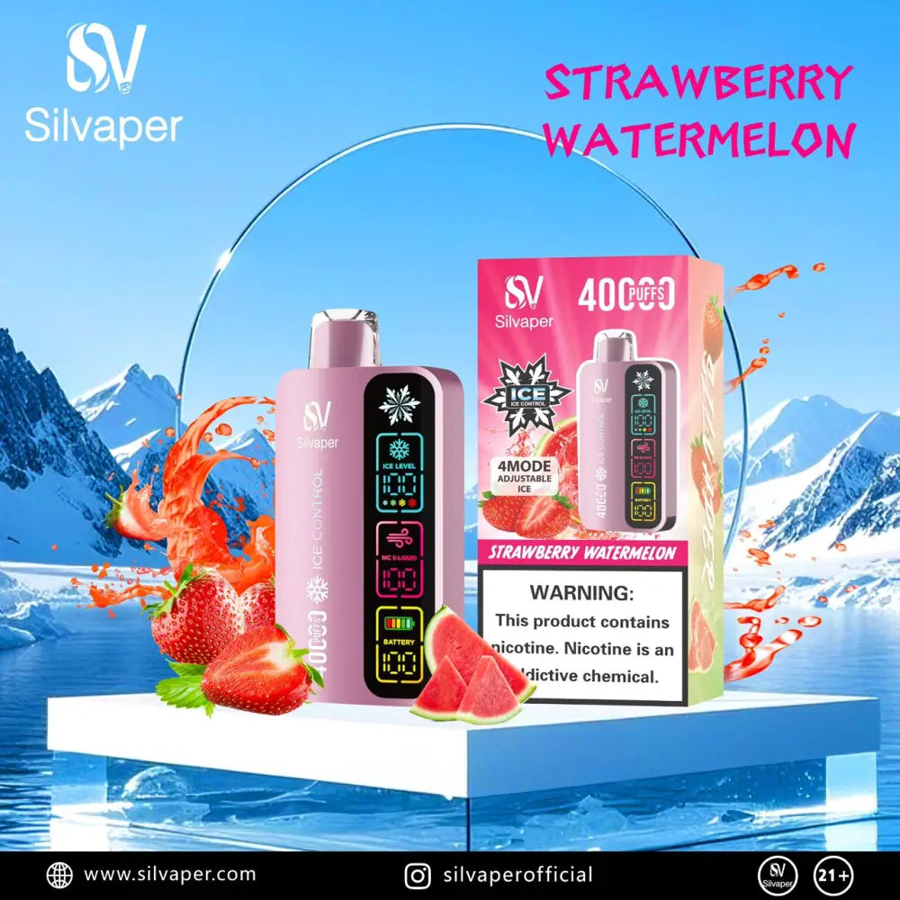 Silvaper 40000 Puffs Disposable Vape - Strawberry Watermelon - Disposable Vape - Vapes Uae