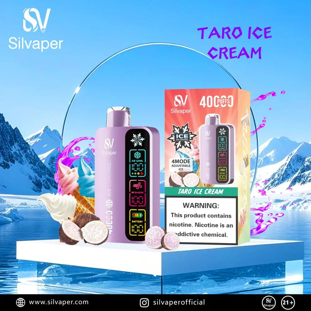 Silvaper 40000 Puffs Disposable Vape - Taro Ice Cream - Disposable Vape - Vapes Uae