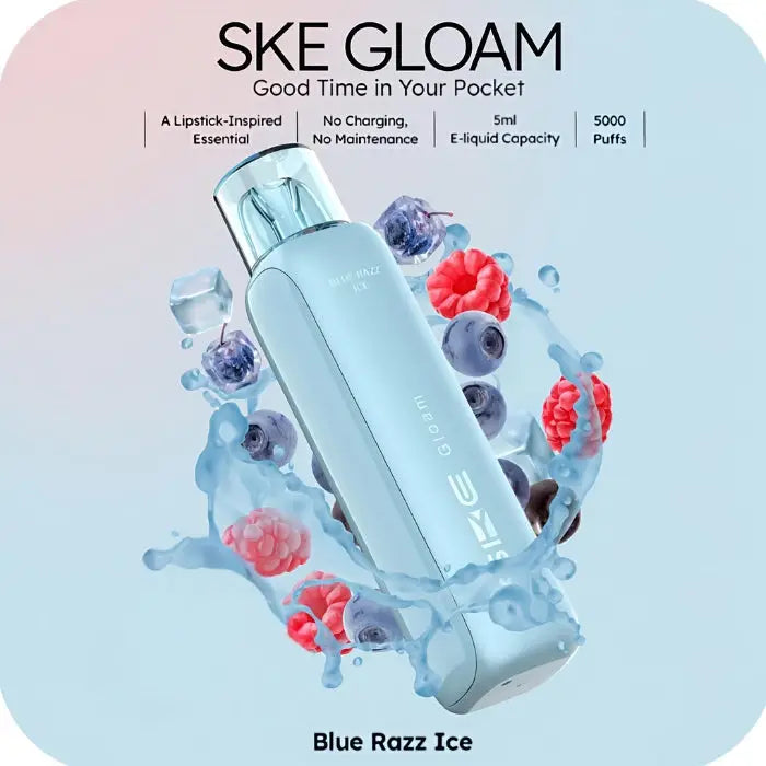Ske Gloam 5000 Puffs Disposable Vape - Blue Razz Ice - Disposable Vape - Vapes Uae
