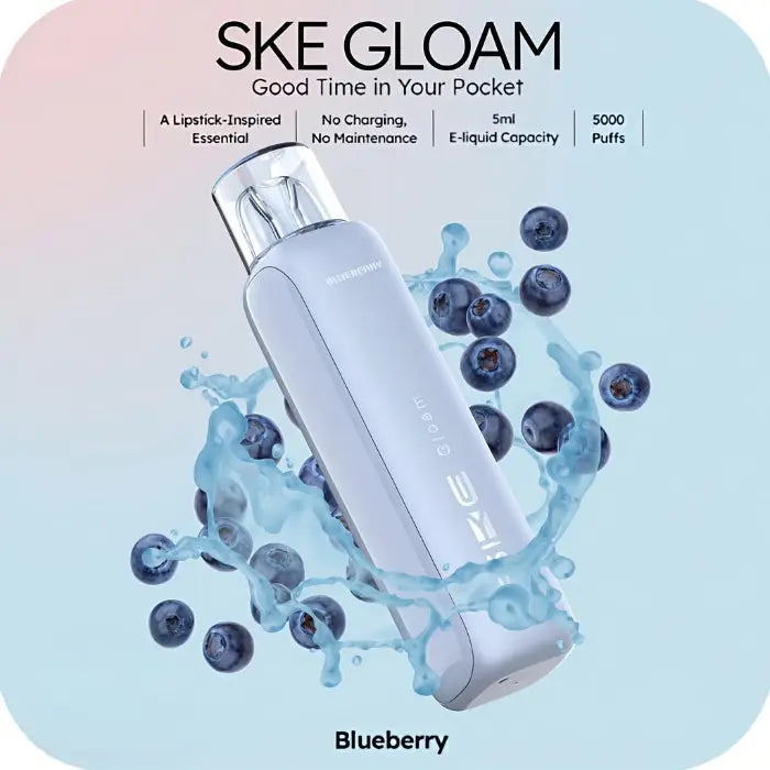 Ske Gloam 5000 Puffs Disposable Vape - Blueberry - Disposable Vape - Vapes Uae