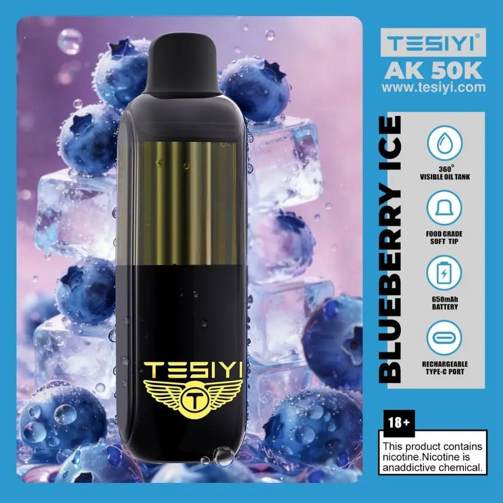 Tesiyi Ak 50000 Puffs Disposable Vape - Blueberry Ice - Disposable Vape - Vapes Uae