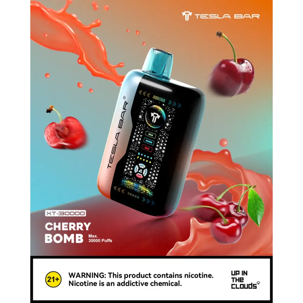 Tesla Bar Xt 30000 Puffs Disposable Vape - Cherry Bomb - Disposable Vape - Vapes Uae