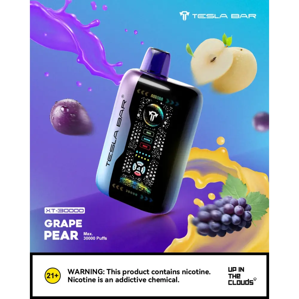 Tesla Bar Xt 30000 Puffs Disposable Vape - Grape Pear - Disposable Vape - Vapes Uae