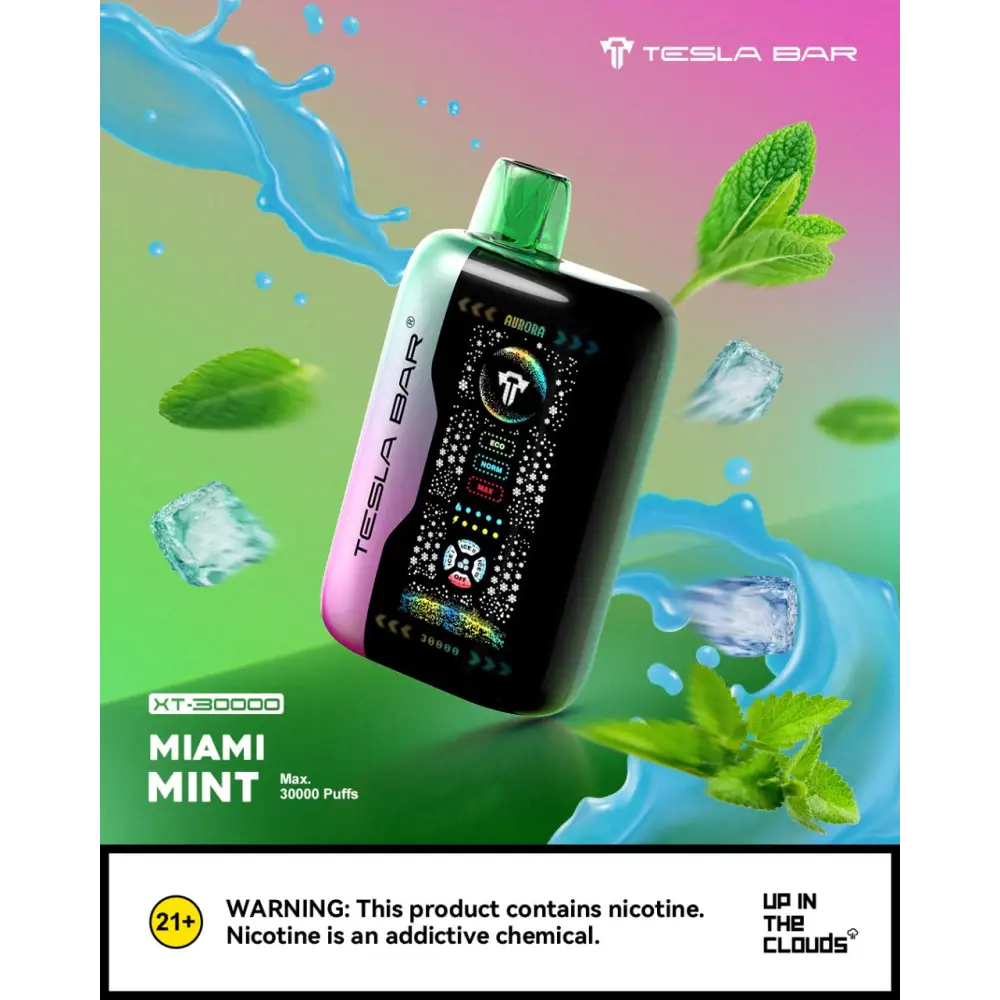 Tesla Bar Xt 30000 Puffs Disposable Vape - Miami Mint - Disposable Vape - Vapes Uae