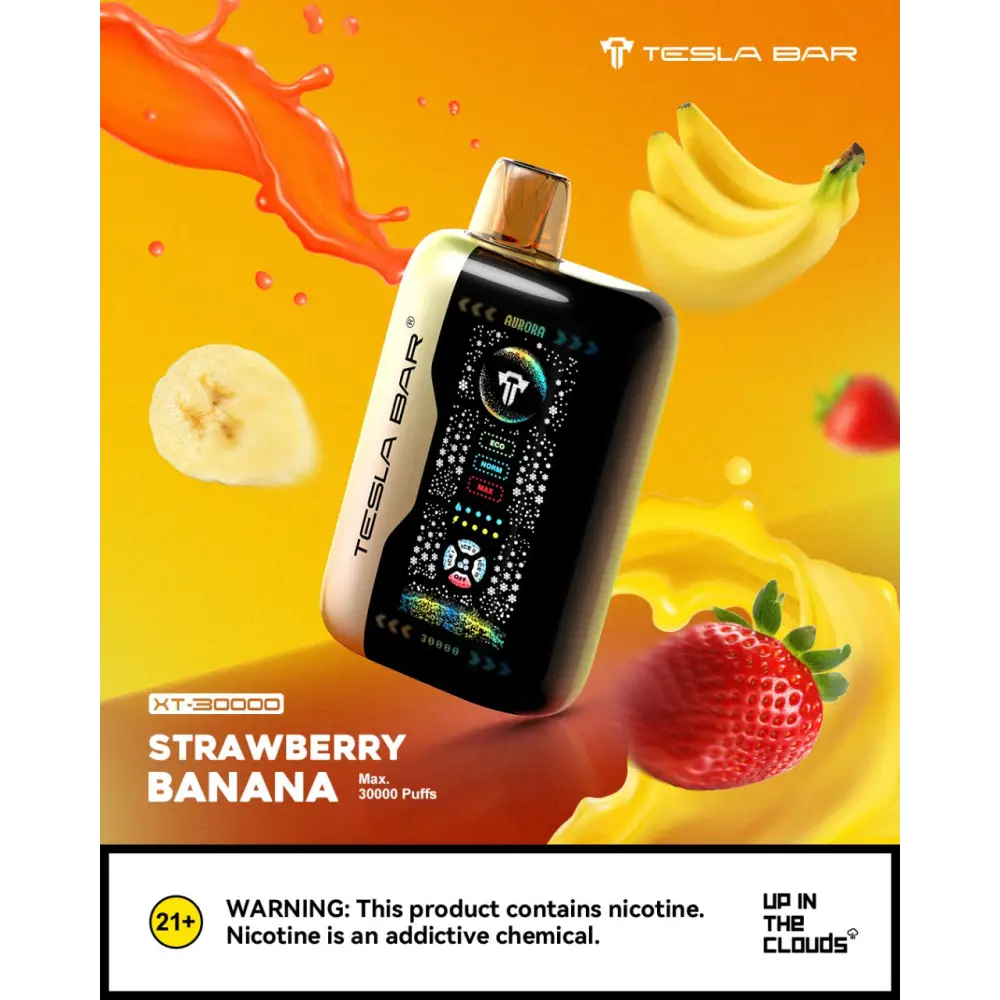 Tesla Bar Xt 30000 Puffs Disposable Vape - Strawberry Banana - Disposable Vape - Vapes Uae