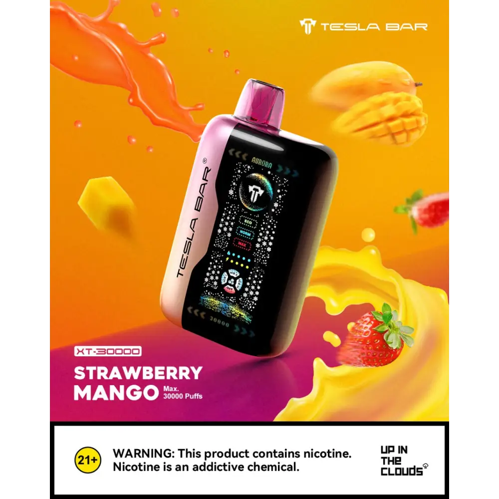 Tesla Bar Xt 30000 Puffs Disposable Vape - Strawberry Mango - Disposable Vape - Vapes Uae