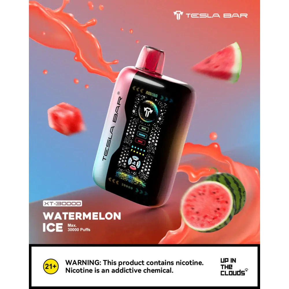 Tesla Bar Xt 30000 Puffs Disposable Vape - Watermelon Ice - Disposable Vape - Vapes Uae