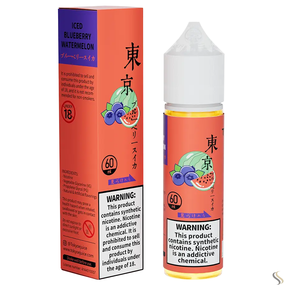 Tokyo Classic Series 60ml Vape Juice - Iced Blueberry Watermelon / 50mg (5% ) - E-liquid - Vapes Uae