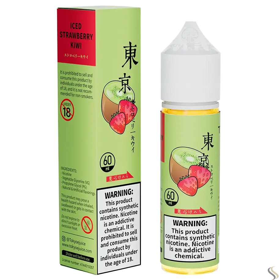 Tokyo Classic Series 60ml Vape Juice - Iced Strawberry Kiwi / 50mg (5% ) - E-liquid - Vapes Uae