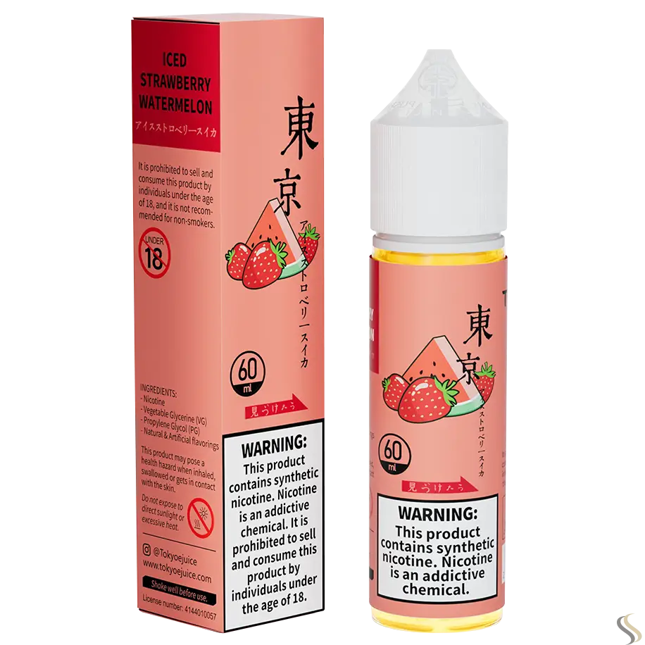 Tokyo Classic Series 60ml Vape Juice - Iced Strawberry Watermelon / 50mg (5% ) - E-liquid - Vapes Uae