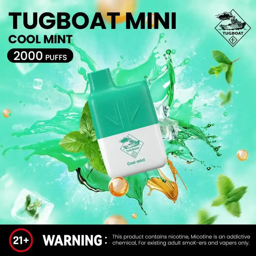 Tugboat Mini 2000 Puffs Disposable Vape - Cool Mint - Disposable Vape - Vapes Uae