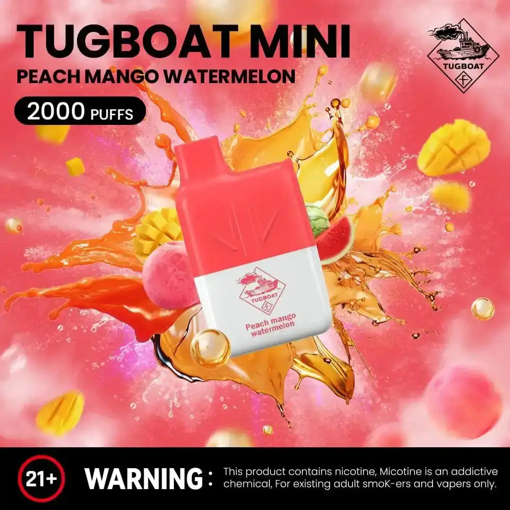 Tugboat Mini 2000 Puffs Disposable Vape - Peach Mango Watermelon - Disposable Vape - Vapes Uae