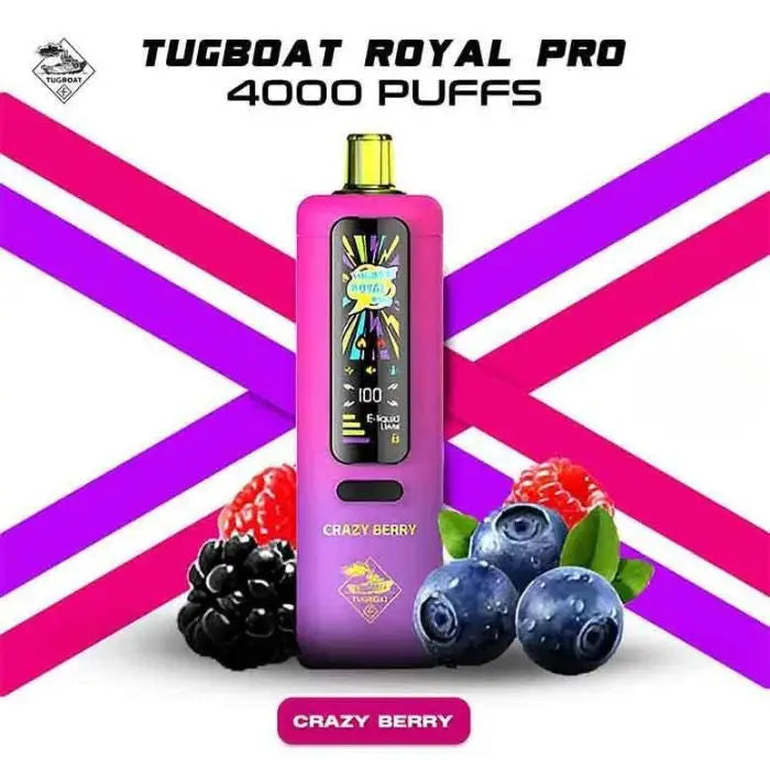 Tugboat Royal Pro 40000 Puffs Disposable Vape - Crazy Berry - Disposable Vape - Vapes Uae