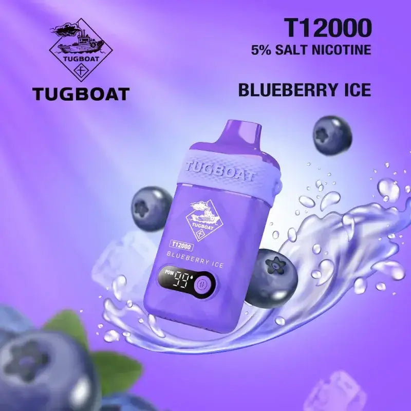 Tugboat T12ooo Puffs Disposable Vape - Blueberry Ice - Disposable Vapes - Vapes Uae