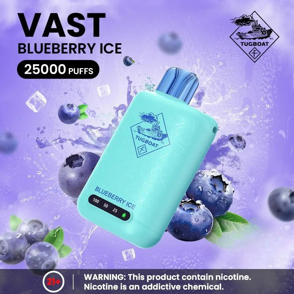 Tugboat Vast 25000 Puffs Disposable Vape - Blueberry Ice - Disposable Vape - Vapes Uae