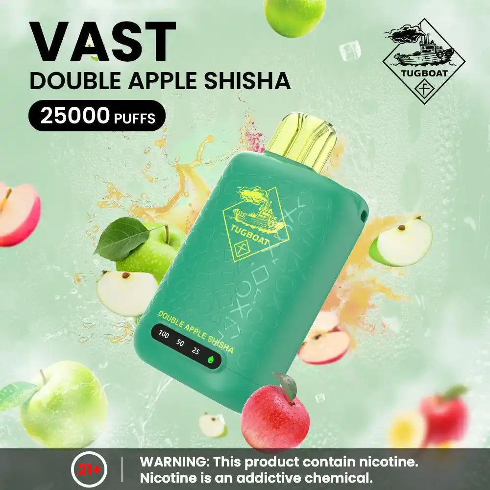 Tugboat Vast 25000 Puffs Disposable Vape - Double Apple Shisha - Disposable Vape - Vapes Uae