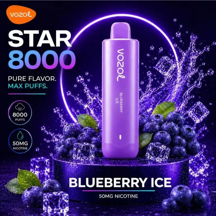 Vozol Star 8000 Puffs Disposable Vape - Blueberry Ice - Disposable Vape - Vapes Uae