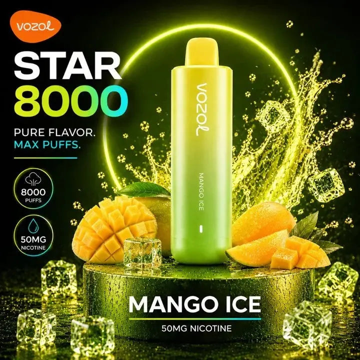 Vozol Star 8000 Puffs Disposable Vape - Mango Ice - Disposable Vape - Vapes Uae