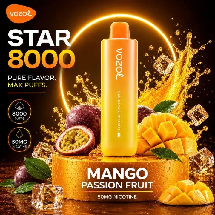 Vozol Star 8000 Puffs Disposable Vape - Mango Passion Fruit - Disposable Vape - Vapes Uae