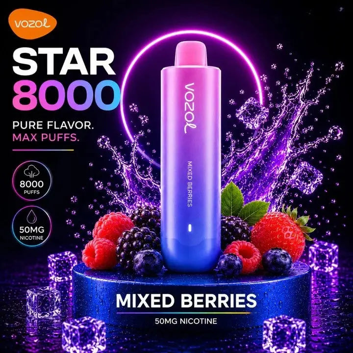 Vozol Star 8000 Puffs Disposable Vape - Mixed Berries - Disposable Vape - Vapes Uae