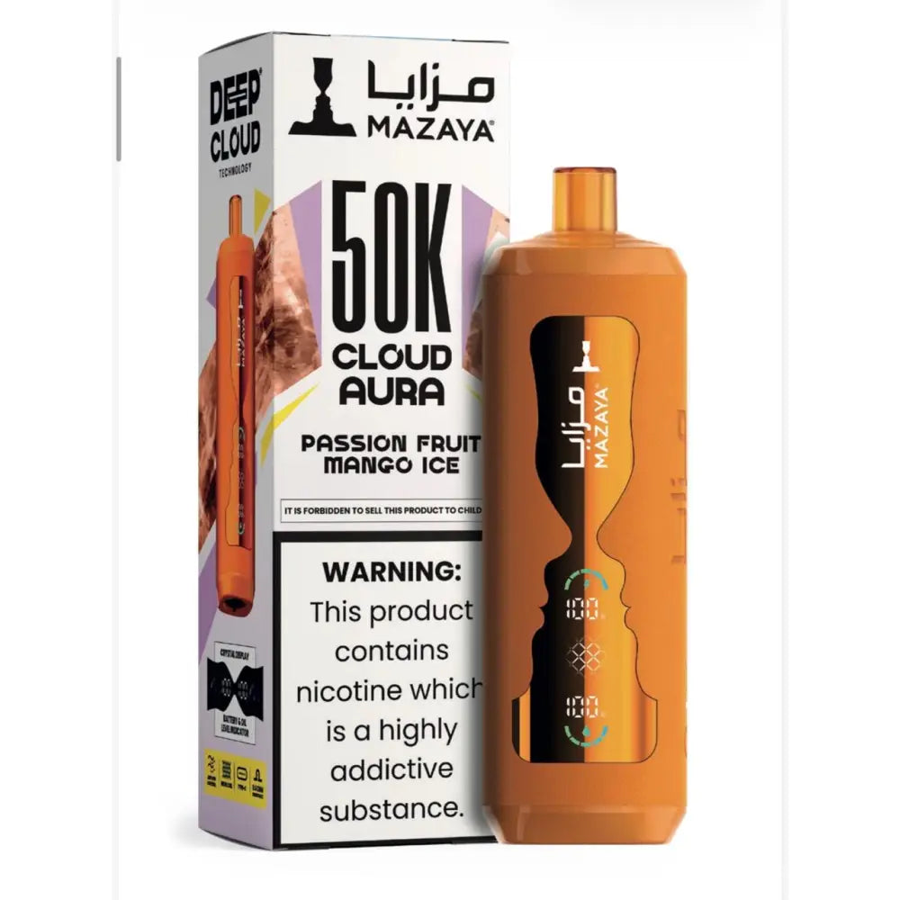 Mazaya Cloud Aura 50000 Puffs Disposable Vape - Mango Passion Fruit Ice - Disposable Vape - Vapes Uae