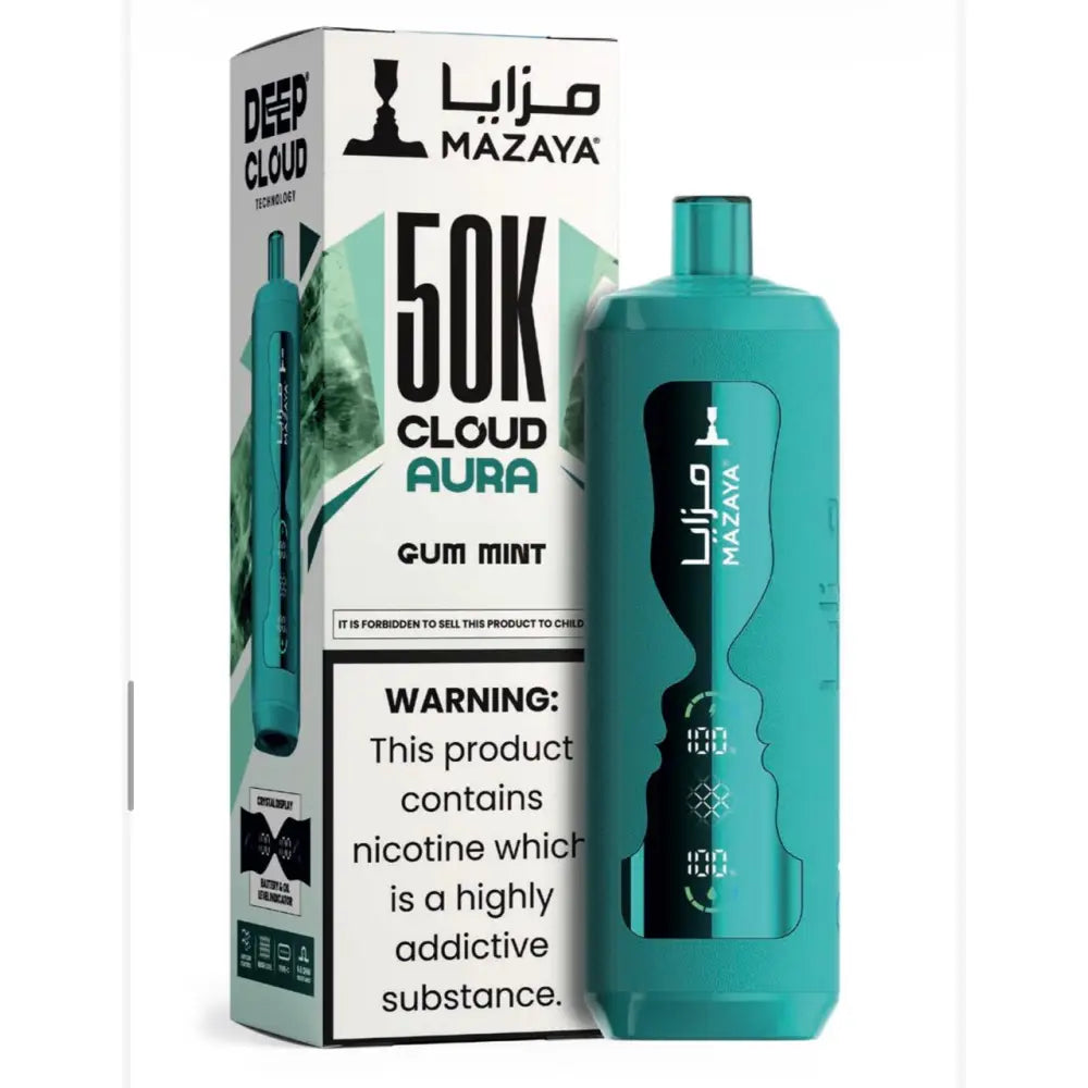 Mazaya Cloud Aura 50000 Puffs Disposable Vape - Gum Mint - Disposable Vape - Vapes Uae