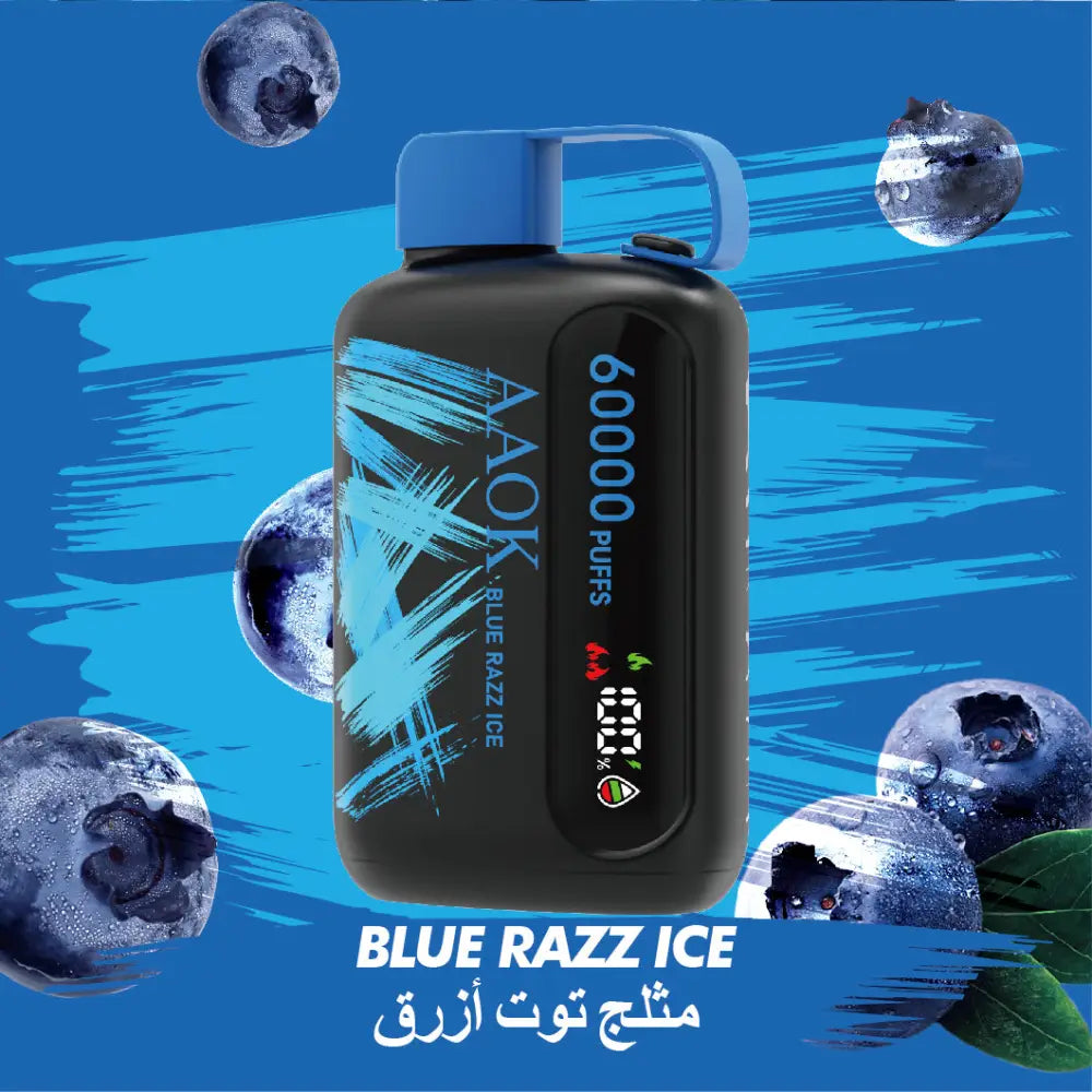 Aaok 60000 Puffs Disposable Vape - Blue Razz Ice - Disposable Vape - Vapes Uae