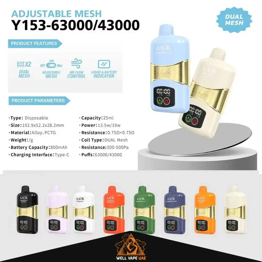 Aaok A153 63000 Puffs Disposable Vape - Cheese Cake - Disposable Vape - Vapes Uae