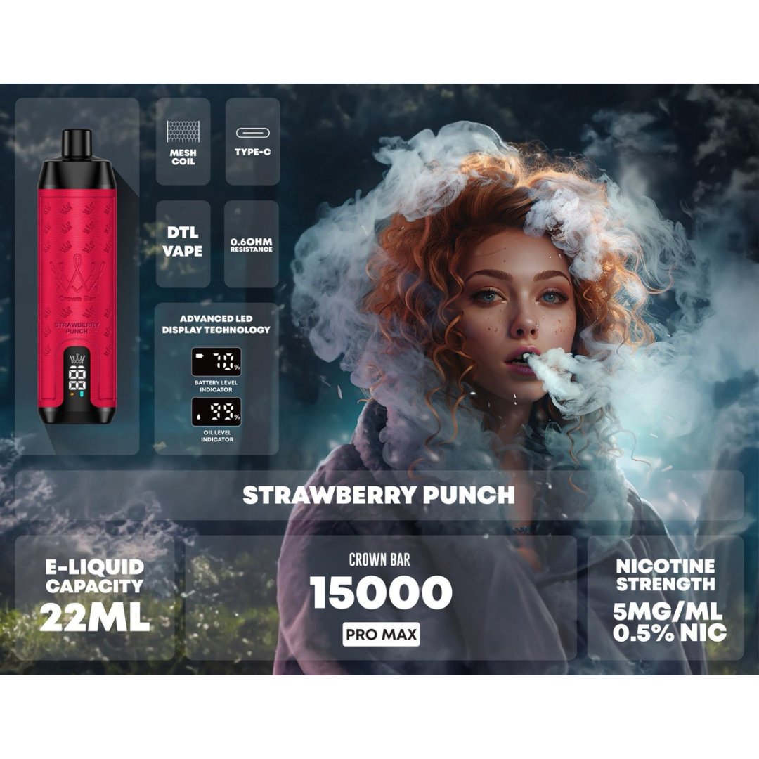 Al fakher 15000 pro max disposable - strawberry punch - disposable vape