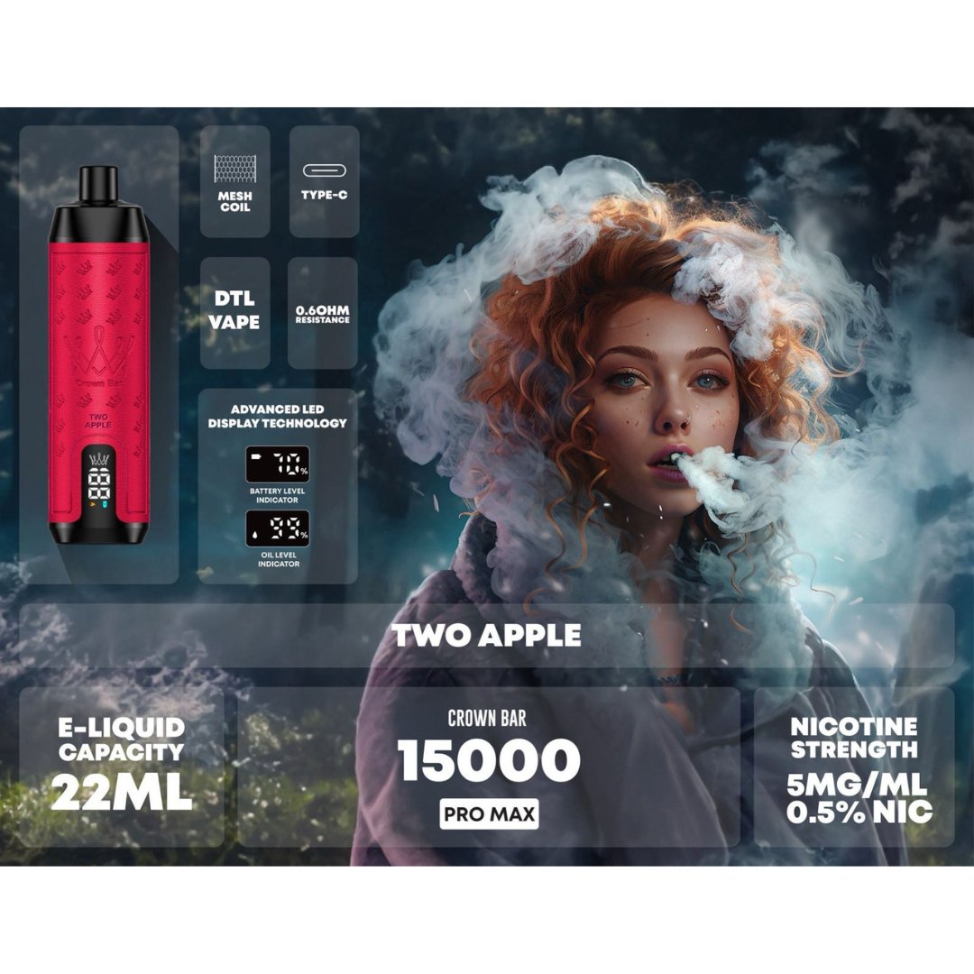 Al fakher 15000 pro max disposable - two apple - disposable vape