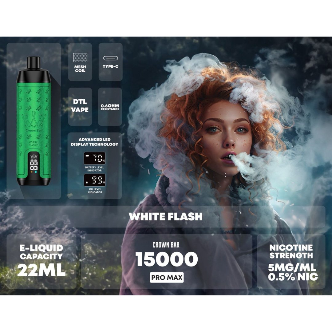 Al fakher 15000 pro max disposable - white flash - disposable vape